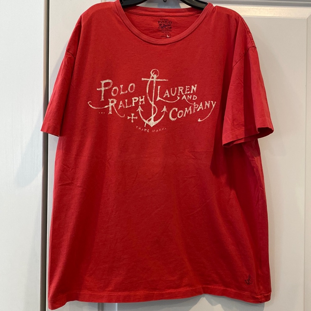 Polo Ralph Lauren red t shirt with anchor graphics